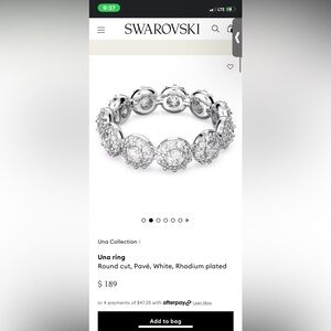 Una ring, Swarovski, brand new, never worn!!